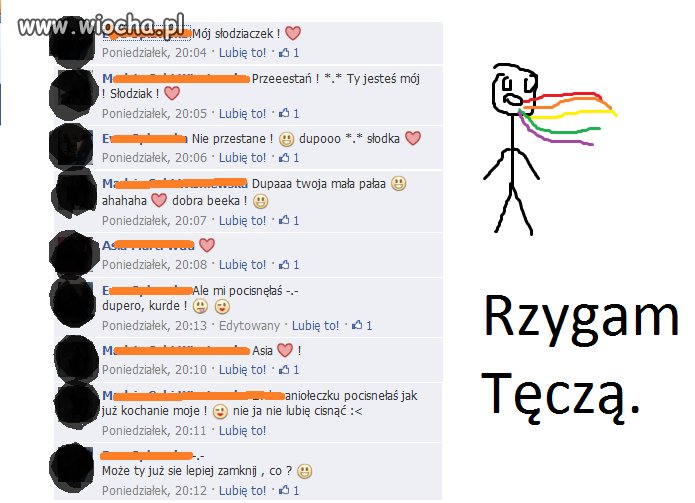 Fejsbukowe rzyganie tęczą 