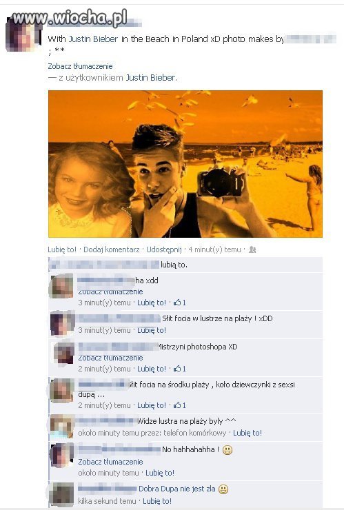 Z Justinkeim na plaży 