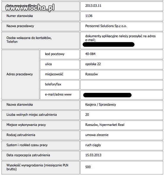 Pracujmy za 500 zł miesięcznie