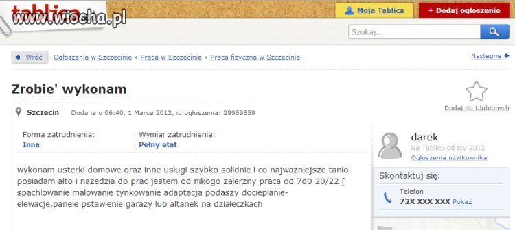 Poszukiwacz pracy z "ałtem"