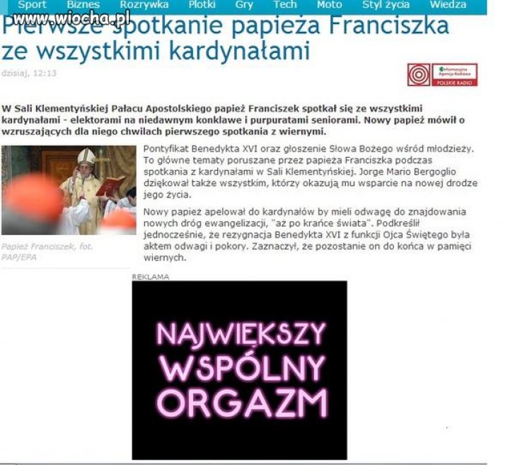 Reklama wspaniale dopasowana do tematu 