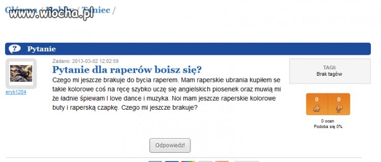 Pytanie dla raperów boisz się?