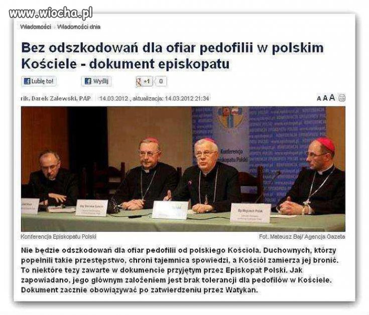 Bez odszkodowań dla ofiar pedofilii 