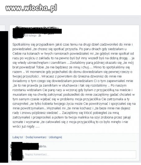Z  facebookowego pamiętnika nastolatki ...