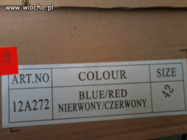 Ciekawa etykieta od butów..