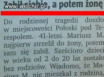 Zabił siebie, potem żone.