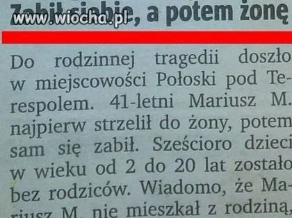 Zabił siebie, potem żone.