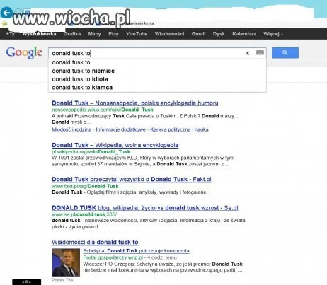 Nikt nie lubi Tuska. Ale żeby nawet google?