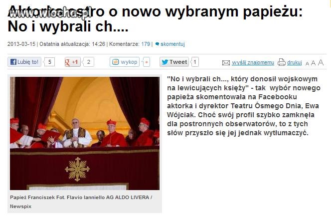 Dyrektorka teatru wyzwała papieża od ch...