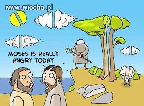 Wkurzony Mojżesz.