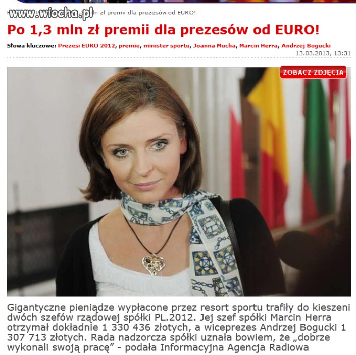 Kolosalne premie dla prezesów Euro 2012