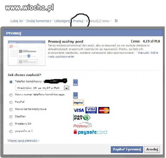 Promowanie postów