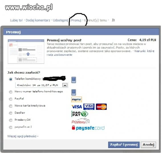 Promowanie postów