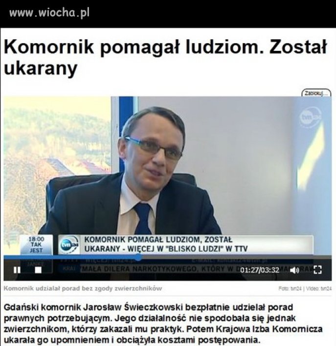 Został ukarany za pomoc ludziom