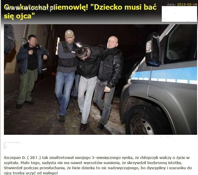 Skatował niemowlę.