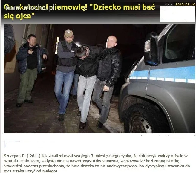 Skatował niemowlę.