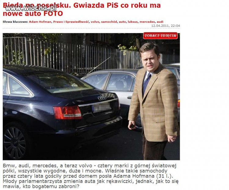 Były Wołgi i Kania jest BMW i Hofman