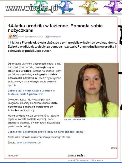 14 latka urodziła w łazience 