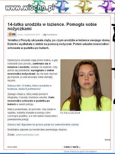 14 latka urodziła w łazience 