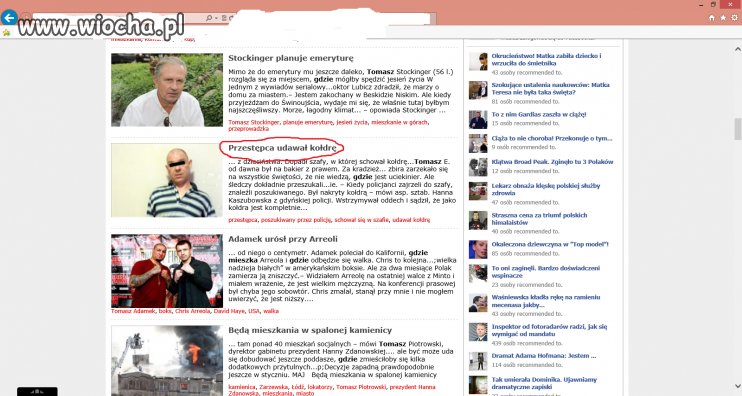 Przestępca udawał kołdrę ?