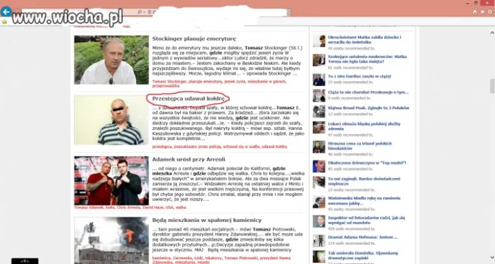 Przestępca udawał kołdrę ?