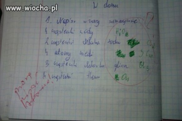 Napisała w zeszyce, a sama nie lepsza