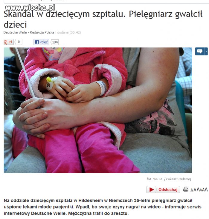 Pielęgniarz gwałcił dzieci