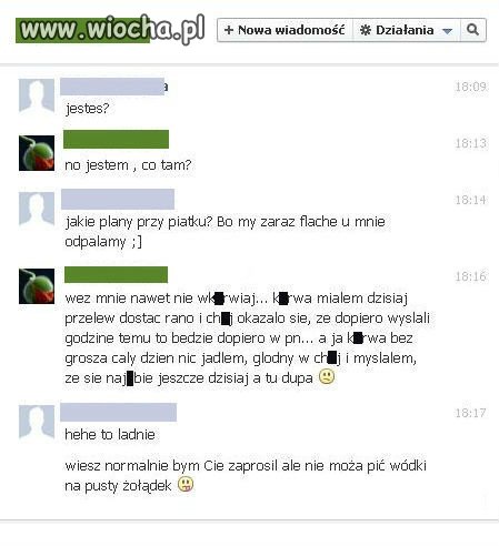 Na pusty żołądek wódki się nie pije 