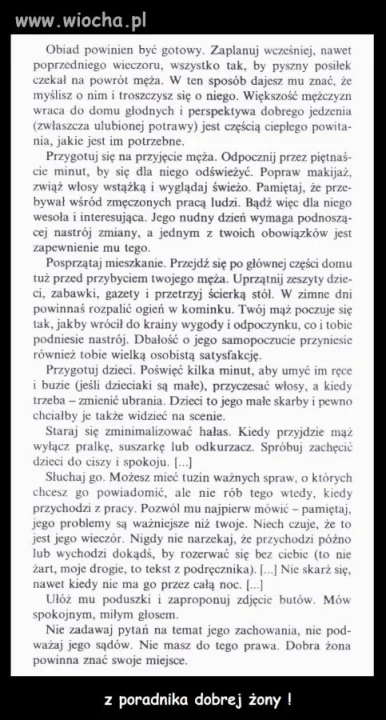 Z poradnika dobrej żony