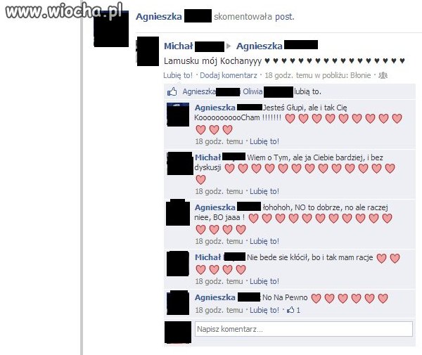 Okazywanie uczuć na facebooku