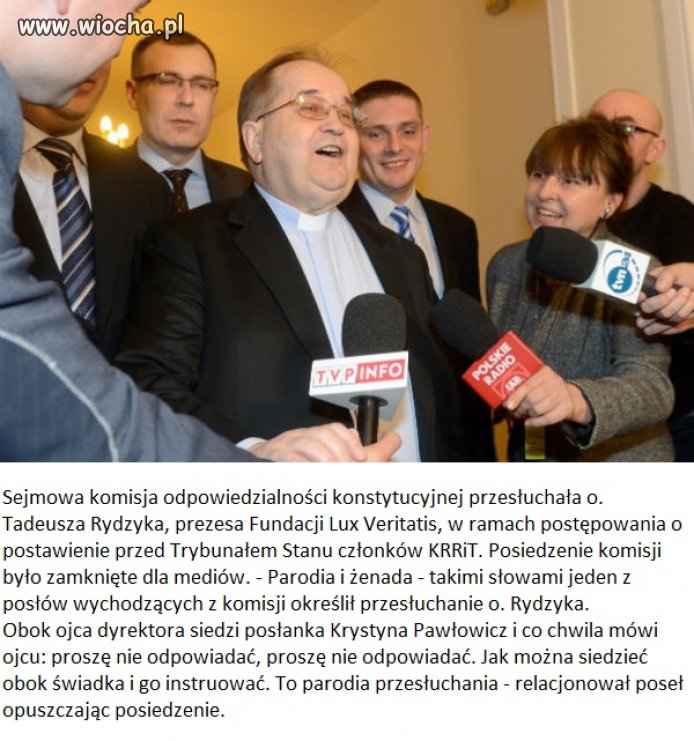 Przesłuchanie Tadeusza Rydzyka w sejmie. 