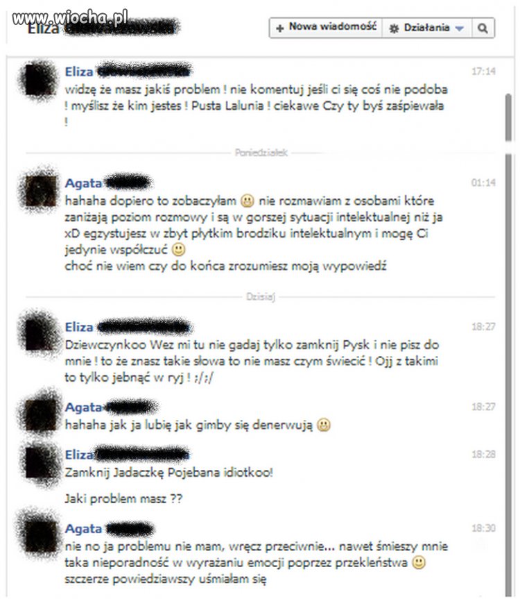 Konwersacja na facebooku