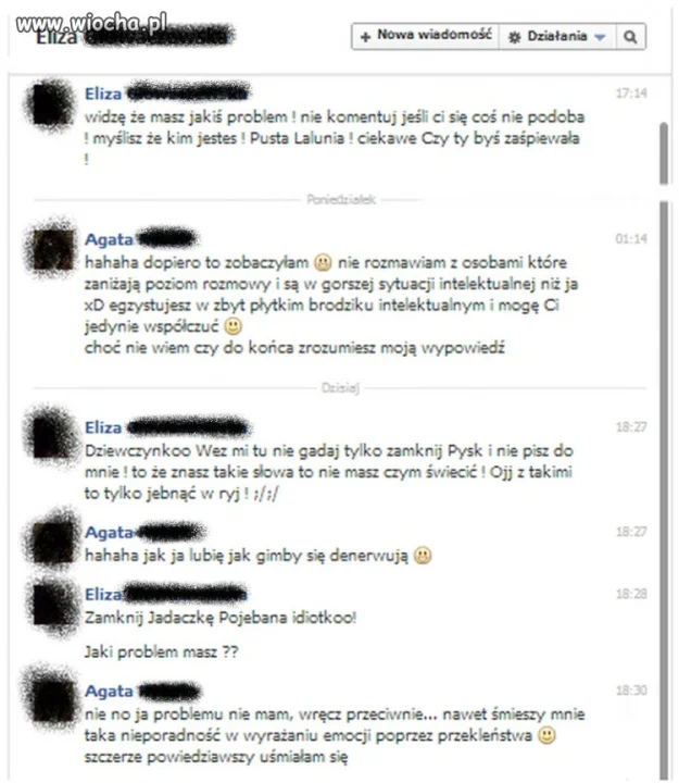 Konwersacja na facebooku