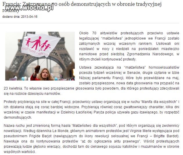 Homoterror we Francji przeciwko...