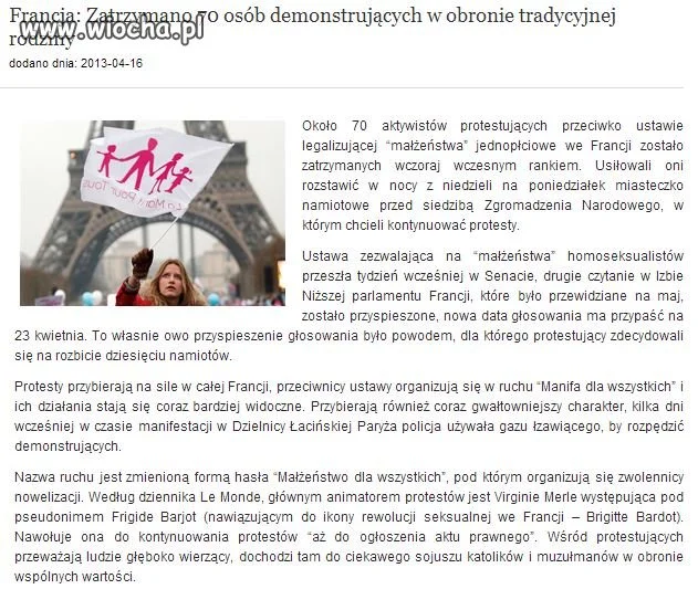 Homoterror we Francji przeciwko...