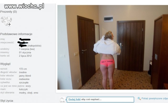 Próbowała się zareklamować