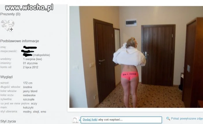 Próbowała się zareklamować