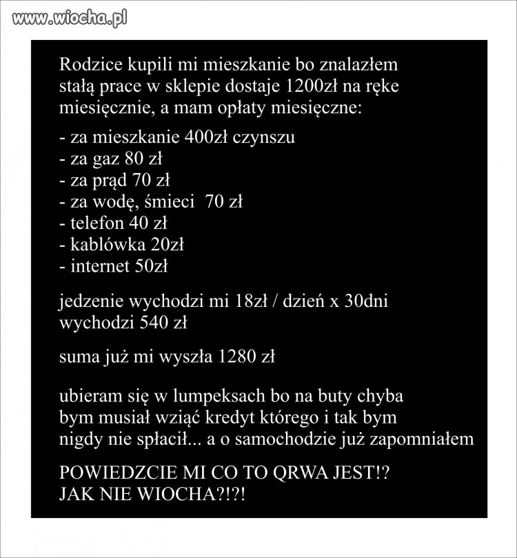 Rodzice kupili mi mieszkanie ...