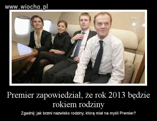 Premier: rok 2013 będzie rokiem rodziny.