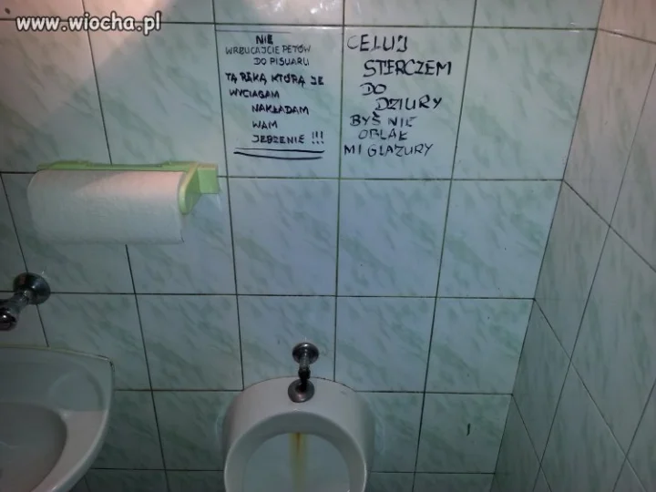 Ostrzeżenia w barowej toalecie