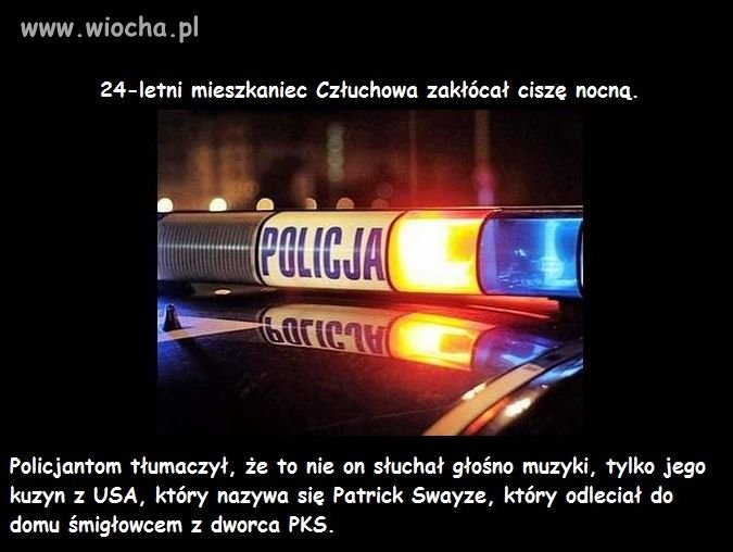 24-letni mieszkaniec Człuchowa zakłócał ciszę nocną.
