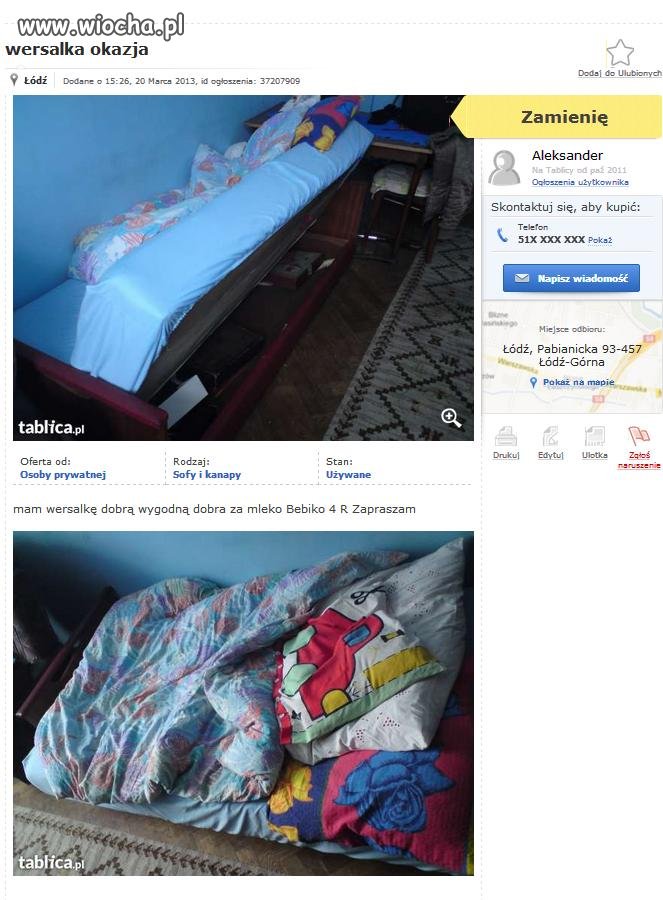 Nawet pościeli nie schował 