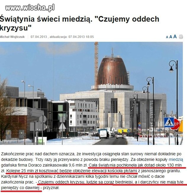 150 mln zł...a podobno kościół biedny