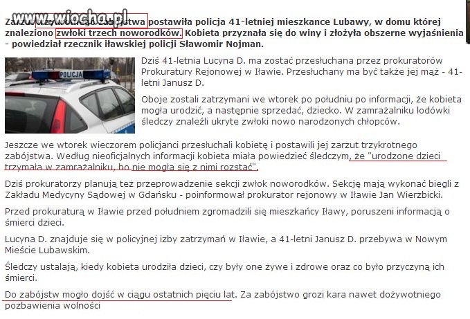 W lodówce trzymała zwłoki swoich dzieci...