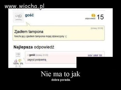 Jaki problem taka odpowiedź