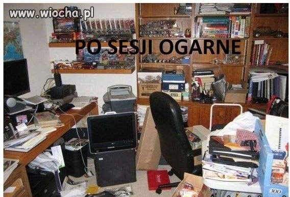 Pokój studencki przed sesją 