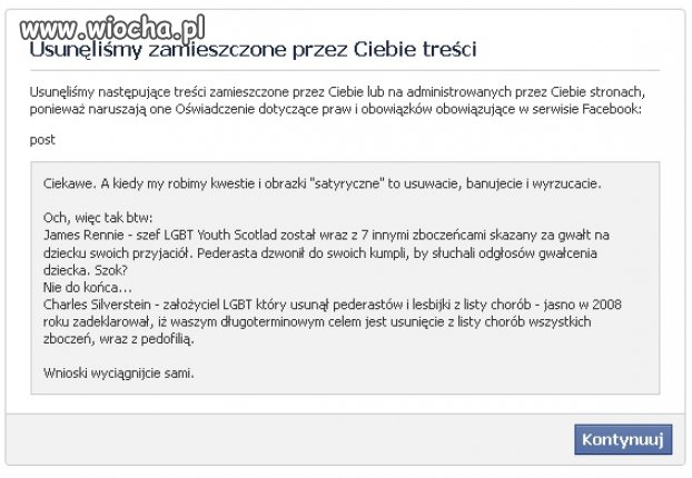 Na fejsie panuje cenzura