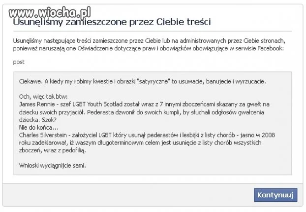 Na fejsie panuje cenzura