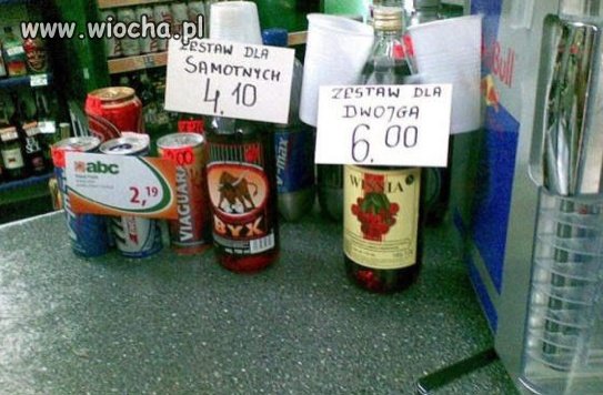 Samemu można się upić byle sikaczem :)