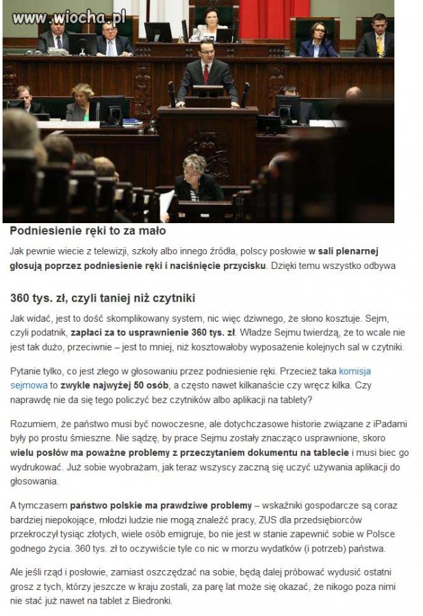 Sejm kupuje aplikację do głosowania za 360 000 zł 
